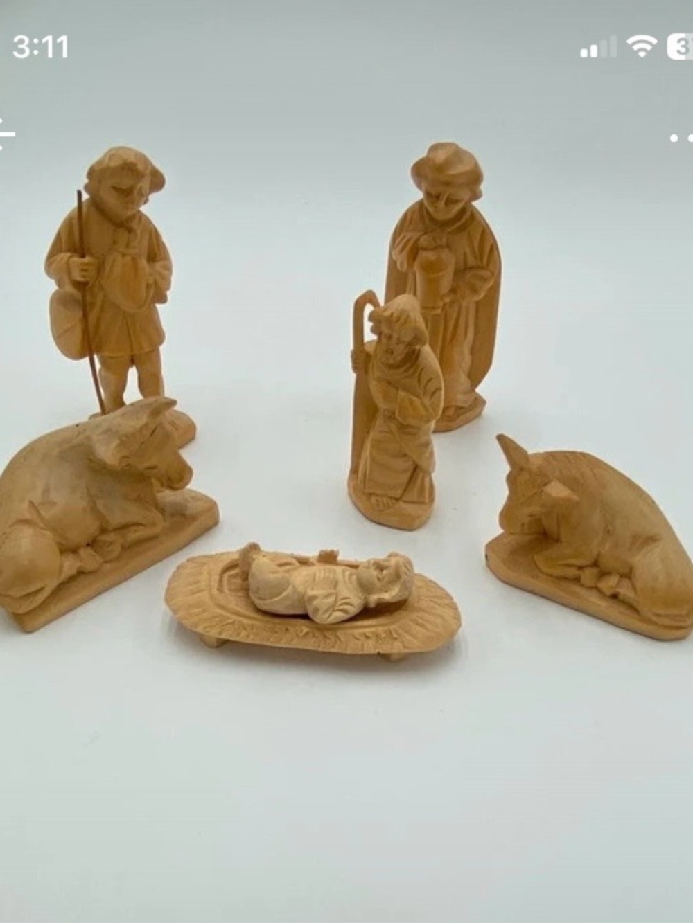 Vintage Hand-Carved Wood Nativity Figurines ( Missing Some Figurines)